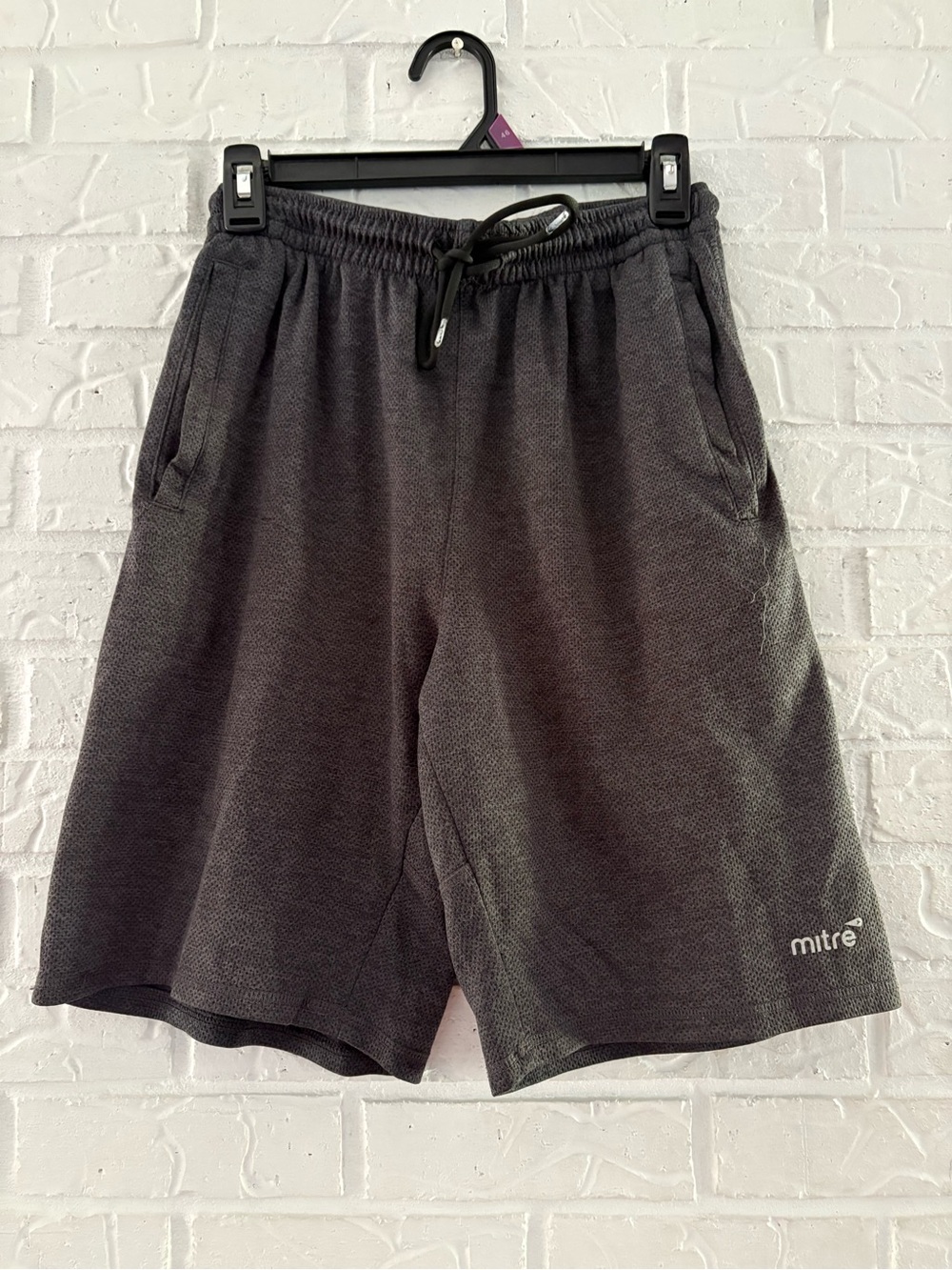Mitre Men's Charcoal Athletic Shorts with Drawstring